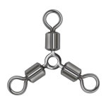 20pcs 황동 합금 3 웨이 낚시 커넥터 볼 베어링 롤링 회전 O 자형 태클 Fishhook