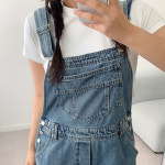 던스토 데님 오버롤 와이드 팬츠 A0422