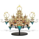 Piececool 3D 금속 아시아 퍼즐 모델 키트 LINGXIAO 팰리스 메탈 빌딩 키트 성인용 브레인 티저 퍼즐 DIY
