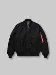 알파인더스트리 ALPHA INDUSTRIES MA-1 플라이트 자켓 블랙건메탈라이닝 1개 136541