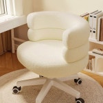 등받이 화장대 의자 스툴 가죽 도넛 귀여운 보조 회전 원목 원형