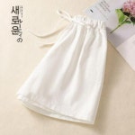 여성용 반바지 여름 솔리드 밴딩 와이드 캐주얼 팬츠 KS2