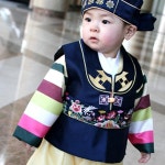 키즈스타 유아동한복 모자이크시리즈 설빔 추석빔 01 곤색 2호 돌복