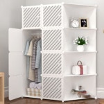 키밍 조립식 큐브 옷장 수납 옷정리 행거 사이드 선반 8칸 사이드 H3614