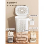쓰레기통 빨래 수납 바구니 가정용 뚜껑 달린 바퀴 대용량 욕실 화장실 신기숙사 빨래 바구니