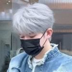 남자 염색가발 애쉬그레이 아이돌 헤어 인모가발 탈모 오프화이트 헤어넷 1개