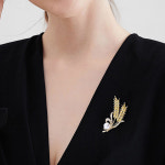 골드 보리 브로치 액세서리 옷핀