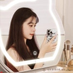 타원 메이크업 LED 스크린 화장대 거울 터치 실 싱글터치 반원경 라이트리스 360 회전 50X42 1
