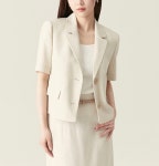 로엠 린넨라이크 반팔 크롭자켓 RMJKF25R12