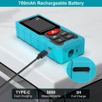 Kiprim 듀얼 레이저 거리 측정기 충전식 양측 120m 디지털 줄자 각도 도구