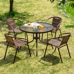 유니스 라탄 야외 의자 정원 카페 커피숍 테라스 인테리어 야외용 플라스틱 간이 체어