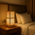 일식 동양미 가득한 대나무 수공예 단스탠드 침실조명 밤부 스탠드 j-037