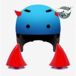 헬멧 장식 악마뿔 액세서리 바이크 자동차 레드-WFHFYUC