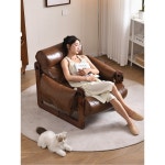 북유럽 원목 모던 럭셔리 미드센츄리 1인소파 안락의자 싱글 빈티지 1 더블유리스 코튼타입 도톰한 밀랍브라운