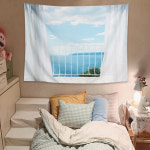 오늘의오브제 패브릭 포스터 여름 바다 해변 파도 컬렉션 가림막 커튼 배전함 창문 가리개 22 돌고래4 L 8 동물