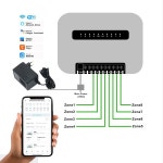 8스테이션 WiFi Tuya 스마트 스프링클러 밸브 컨트롤러 관개 원격 제어 전화로 Smartlife EU 플러그 어댑터 작동