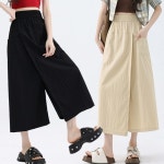 여성 롱 랩 치마바지 여름 밴딩 와이드 통바지 레이어드 스커트 팬츠 배기바지