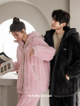 BY 커플 겨울 극세사 수면 후드 두꺼운잠옷 L사이즈 남성 기본 J7175