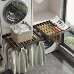 히든 건조랙 슬림 개폐식 빨래건조대 공간활용 인출식