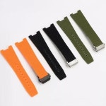Bell R TRUEMENTS 시리즈 BR05 고무 팔찌 BR 스포츠 시계 벨트 25x2mm 용 실리콘 밴드 스트랩 BRX5R
