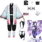 귀멸의칼날옷 코쵸우 시노부 코스프레 의상 애니메이션 귀멸의칼날 하오리 망토 정장 유니폼 가발 할로윈