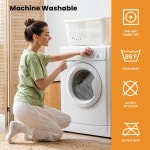 매트비 풀사이즈 매트리스 패드 - 쿨링 통기성 토퍼 퀼트 핏 프로텍터 베개 커버 8-21 딥 포켓 부드럽고 세탁기 흰색 54x75