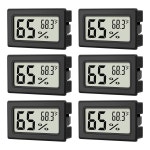 6팩 미니 습도계 실내 디지털 온도계 파충류 온도 조절기용 화씨 F 모니터 병 냉장고