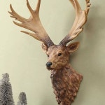 사슴머리 뿔 장 식당 벽걸이 인테리어 프 이즈 모조색 녹두벽 장식