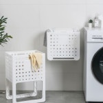 키큰 빨래 바구니 세탁 보관 틈새 플라스틱 접이식 스탠딩