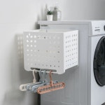 키큰 빨래 바구니 세탁 보관 플라스틱 틈새 스탠딩 통 접이식 벽걸이