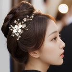 셀프웨딩 신부 올림머리 한복머리장식 촬영소품 꽃헤어핀