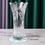 꽃구슬 크리스탈 유리 꽃병 투명하고 두꺼워진 호텔 거실 침실 배치 부귀 죽백합병 색깔4