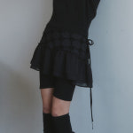 아워코모스 아워코모스 comos 1286 rose lace layered mini skirt