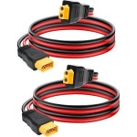 안수피엔 XT60 연장 케이블 2FT 2PCS 휴대용 발전소 태양광 패널 RC 배터리용 남녀 커넥터 10AWG