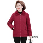 메이리앤 메이리앤 중년 여성 점퍼 뽀글 카라 슬림 패딩 엄마 옷 할머니 잠바