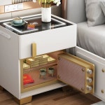 스마트 금고 가정용 협탁 실내 무선충전 LED 조명 인테리어