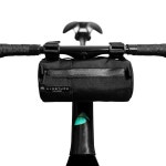 ALMSTHRE 심플 바 백 방수 지퍼와 조절 가능한 스트랩이 소프트 쉘 자전거 핸들 바 백 경량 자전거 핸들 바 백 심플 미드나잇