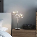 크리스탈 꽃 테이블 램프 버튼 스위치 플러그와 빛 1 As Shown