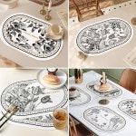 컴위즈 플라워 식탁 테이블 방수 매트 미끄럼방지 4P 4개 45 30 5 화이트아이보리