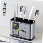 리빙스토리 다용도 물빠짐 수저 조리도구통 칼꽂이 수저통 주방정리 숟가락정리 물빠짐수저통 H2760