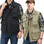 남자 포켓 바람막이 작업조끼 캠핑 밀리터리 조끼