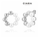 씨아라 CIARA Pozzuoli 오또 볼 하프 진주 귀걸이 GoldPlated