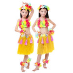 훌라치마 휴가 하와이안 소품 스커트 A라인 댄스복 바캉스 의상 훌라댄스 공연 훌라춤