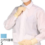 알티피아 QPRO 크린룸 방진복 Y카라 상의 스카이블루S JT-02