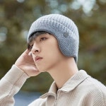남자 겨울 방한 귀달이 니트 숏 비니 모자 귀도리