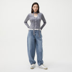 LAP 워싱 자수 와이드 커브드팬츠 AR1DP271