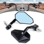 오토바이 백미러 알루미늄 합금 범용 페달로드 엔드 핸들 바 백미러 백미러 액세서리 2PCS