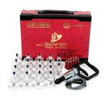 한솔의료기 한솔 부항기 고급형 19컵 펌프 연결줄 지압봉 열탕소독 부황기 한의원 수동식 부항