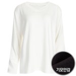 샵앤 여성 국산 이너 브이넥 무지 기모 긴팔 티셔츠 아이보리 DAI-WSH-1209