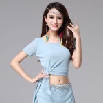 Urkoteer 벨리댄스 트레이닝복 2025 상의 여자 성인 공연복 연습 동양댄스 의상 M ZHANG402